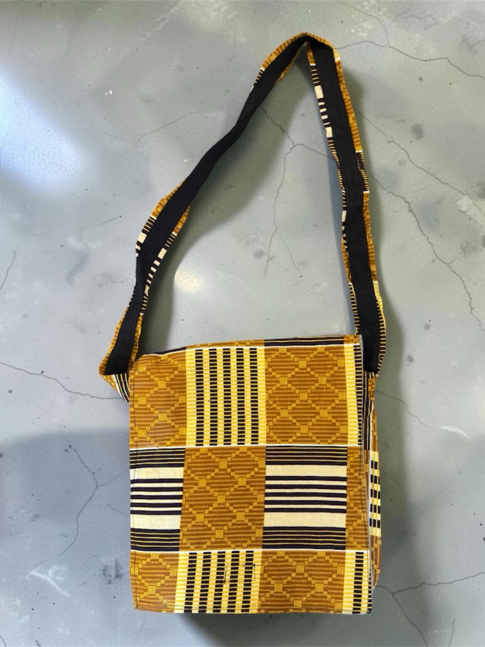 Yellow Patterned Crossbody Bag - Unbranded